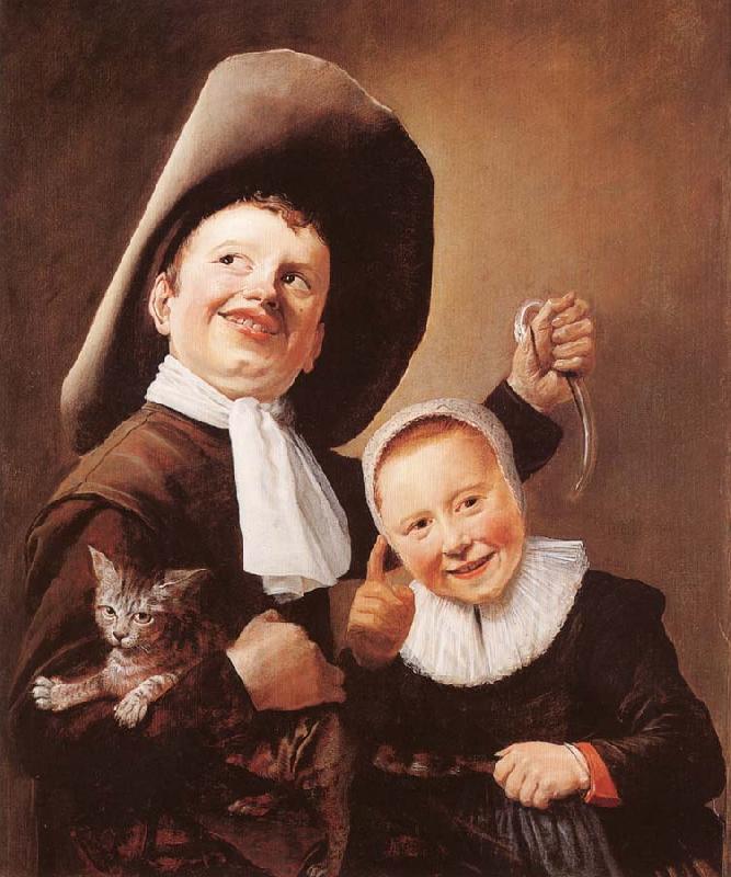 Judith leyster A Boy and a Girl with a Cat and an Eel oil painting picture